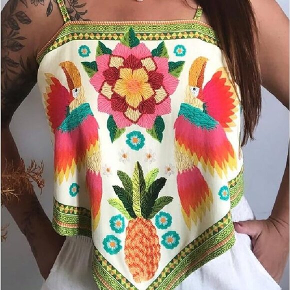 Boho tie back sleeveless top - Picture 2 of 7